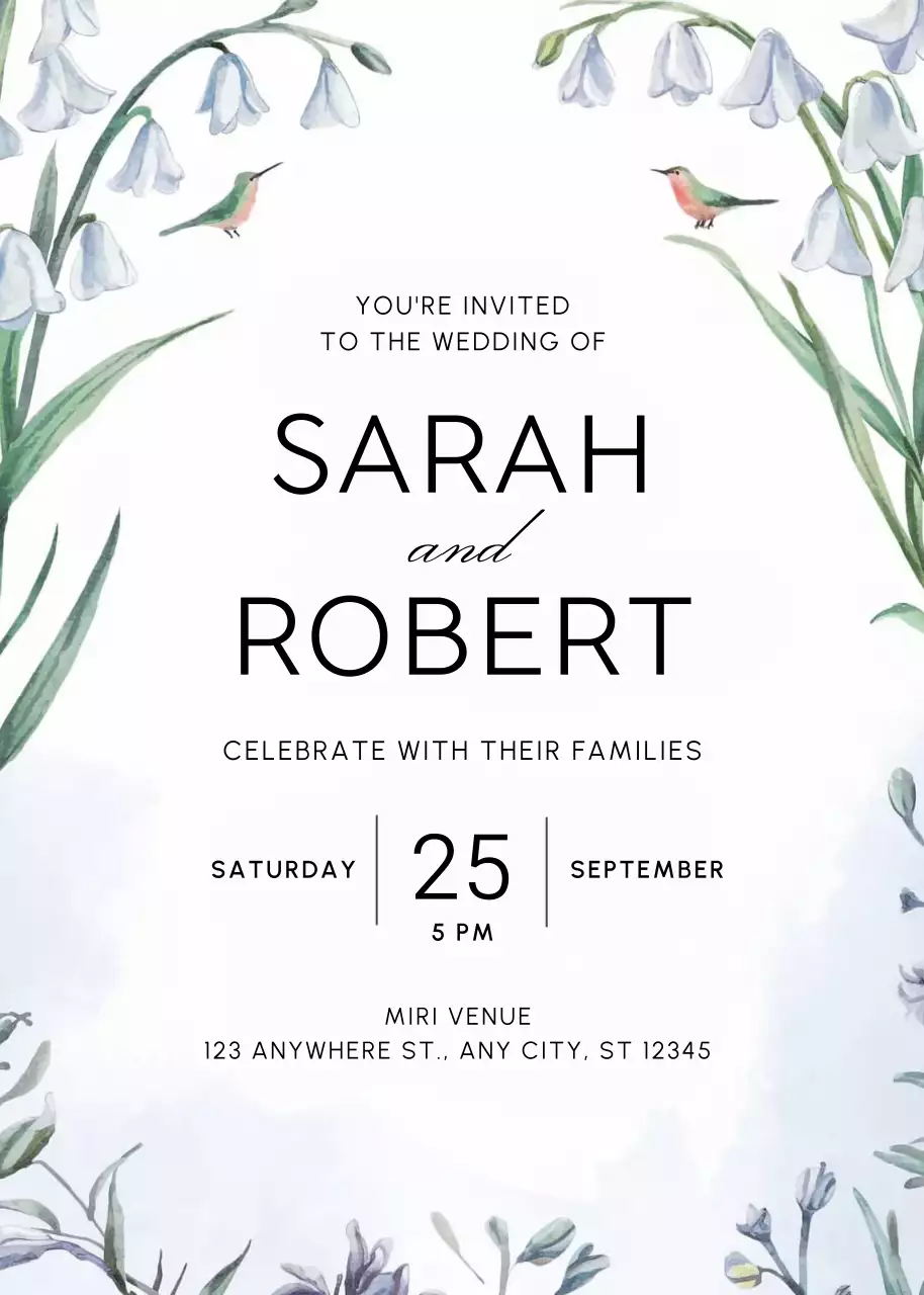 lời mời đám cưới màu trắng thanh lịch