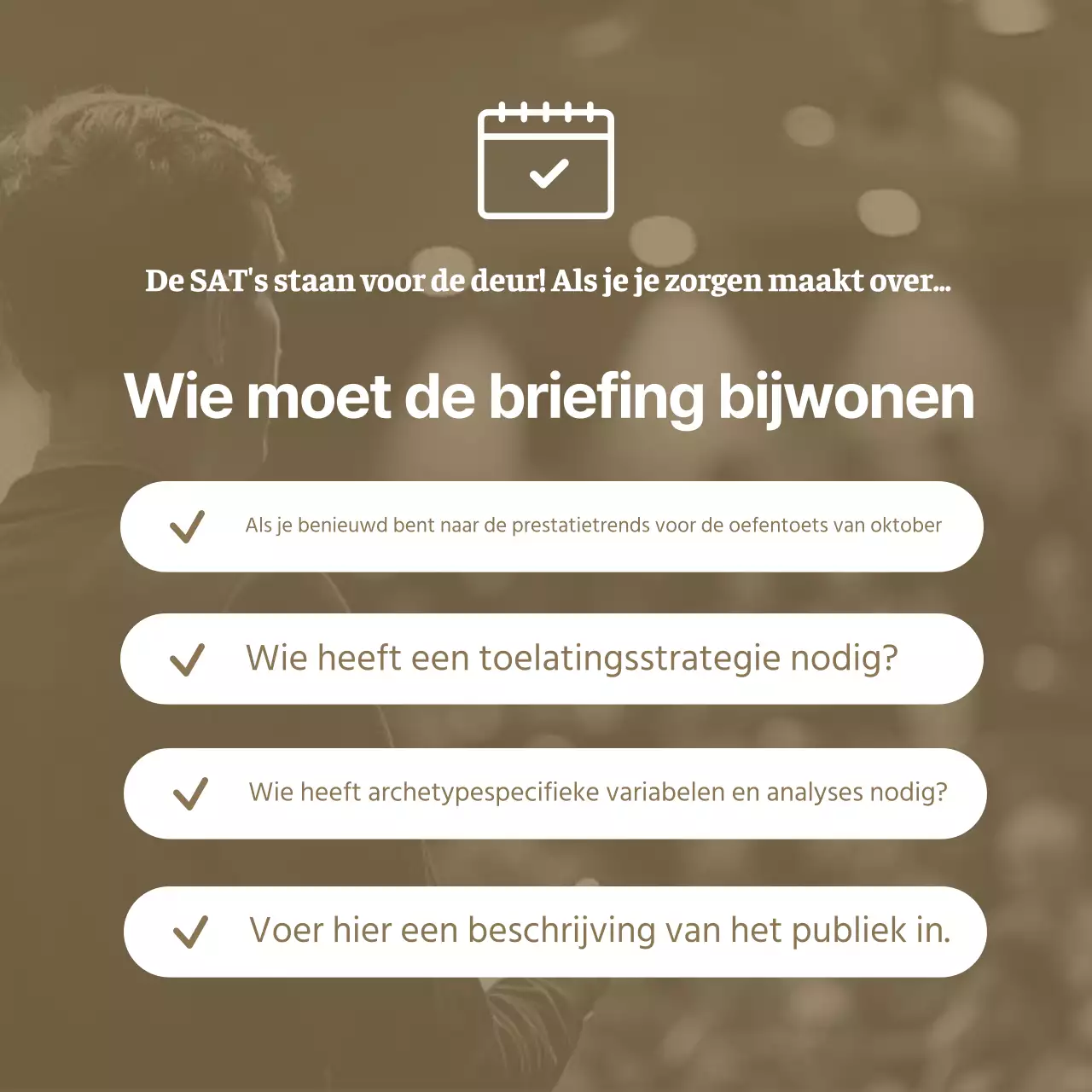 Bevorder een beige en eenvoudige briefing voor de universiteitsstrategie