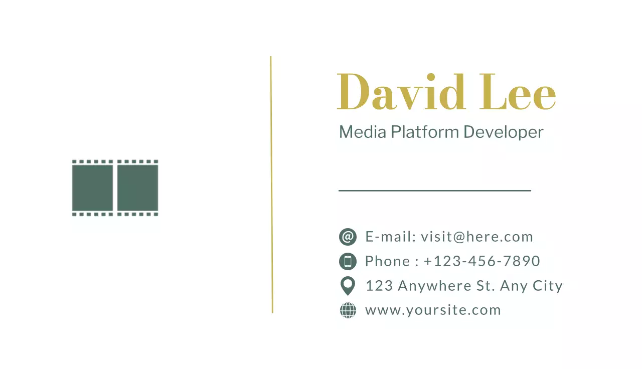 Beige Modern Media Business Card