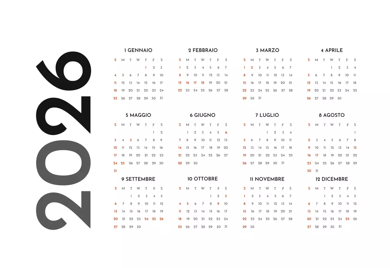 Un semplice calendario aziendale in grigio