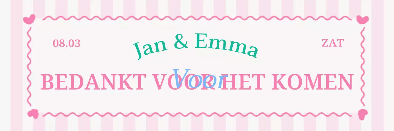 Een roze huwelijkscadeau