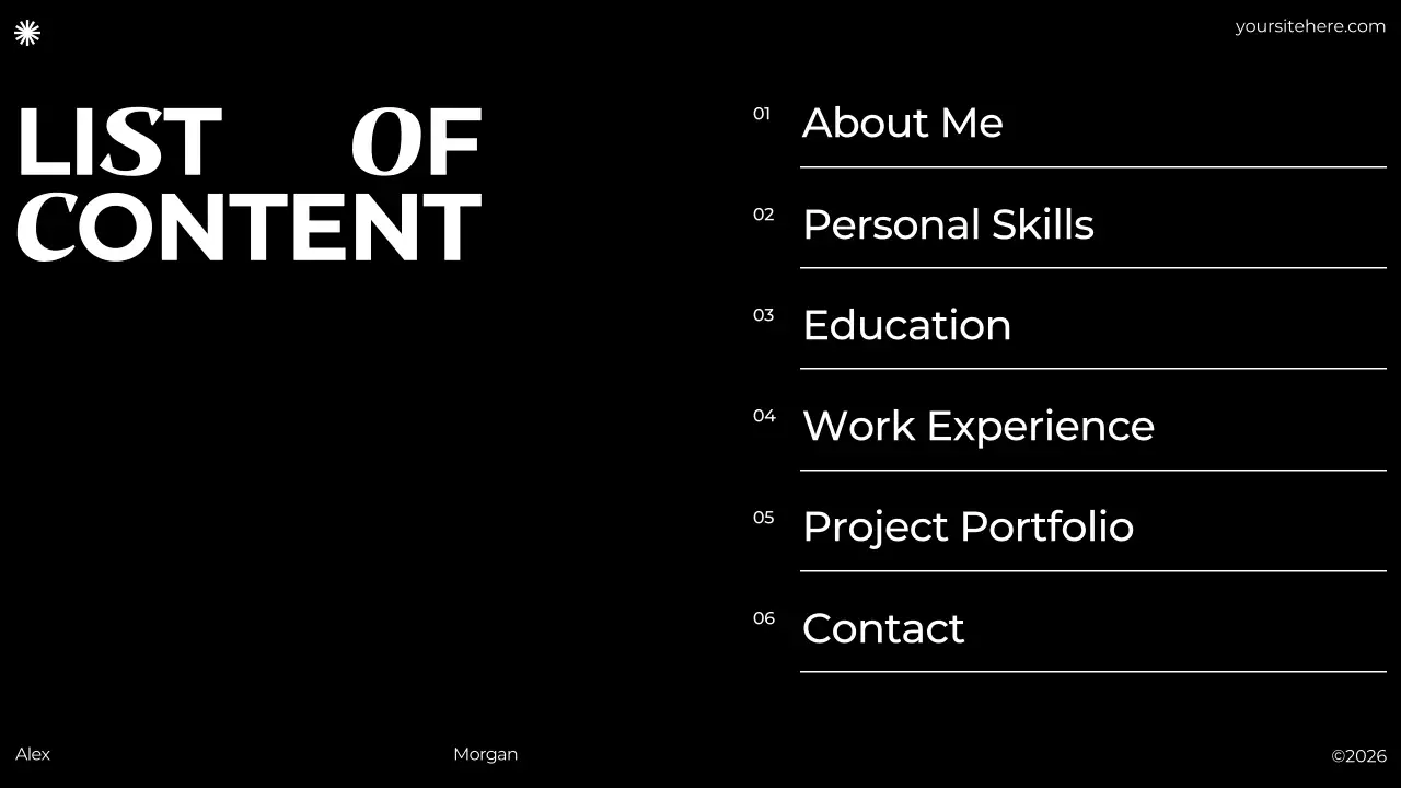 Trình bày danh mục đầu tư hiện đại màu đen