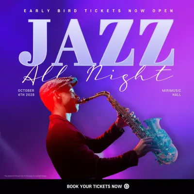 Purple Retro Jazz Event Social Media Post