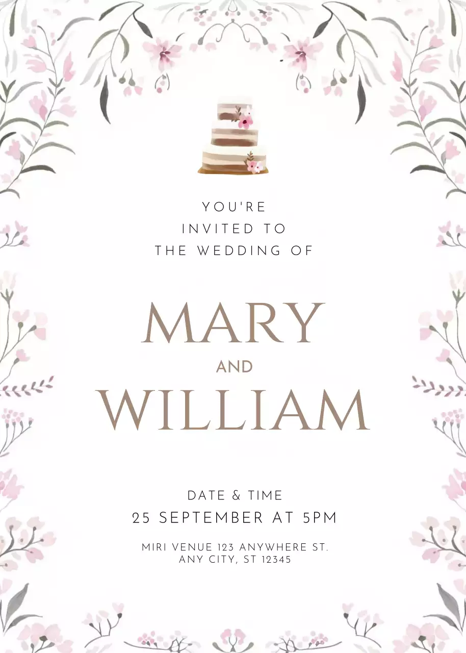 lời mời đám cưới màu trắng thanh lịch