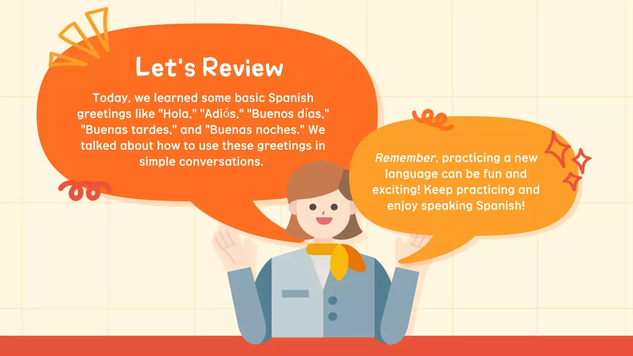 Orange Simple Spanish Class Guide Presentation