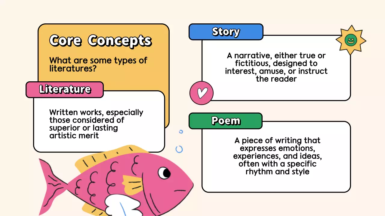 Pink Creative Literature Class Presentation