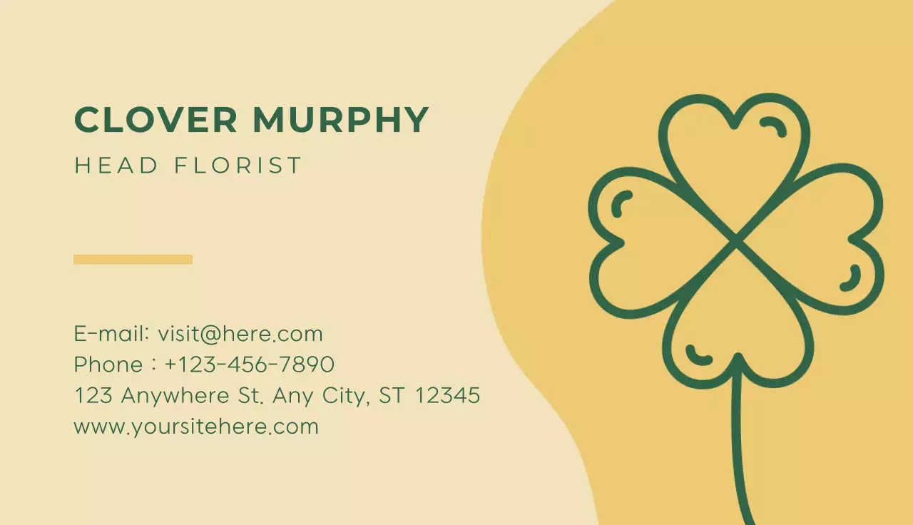 Beige Simple Florist Business Card