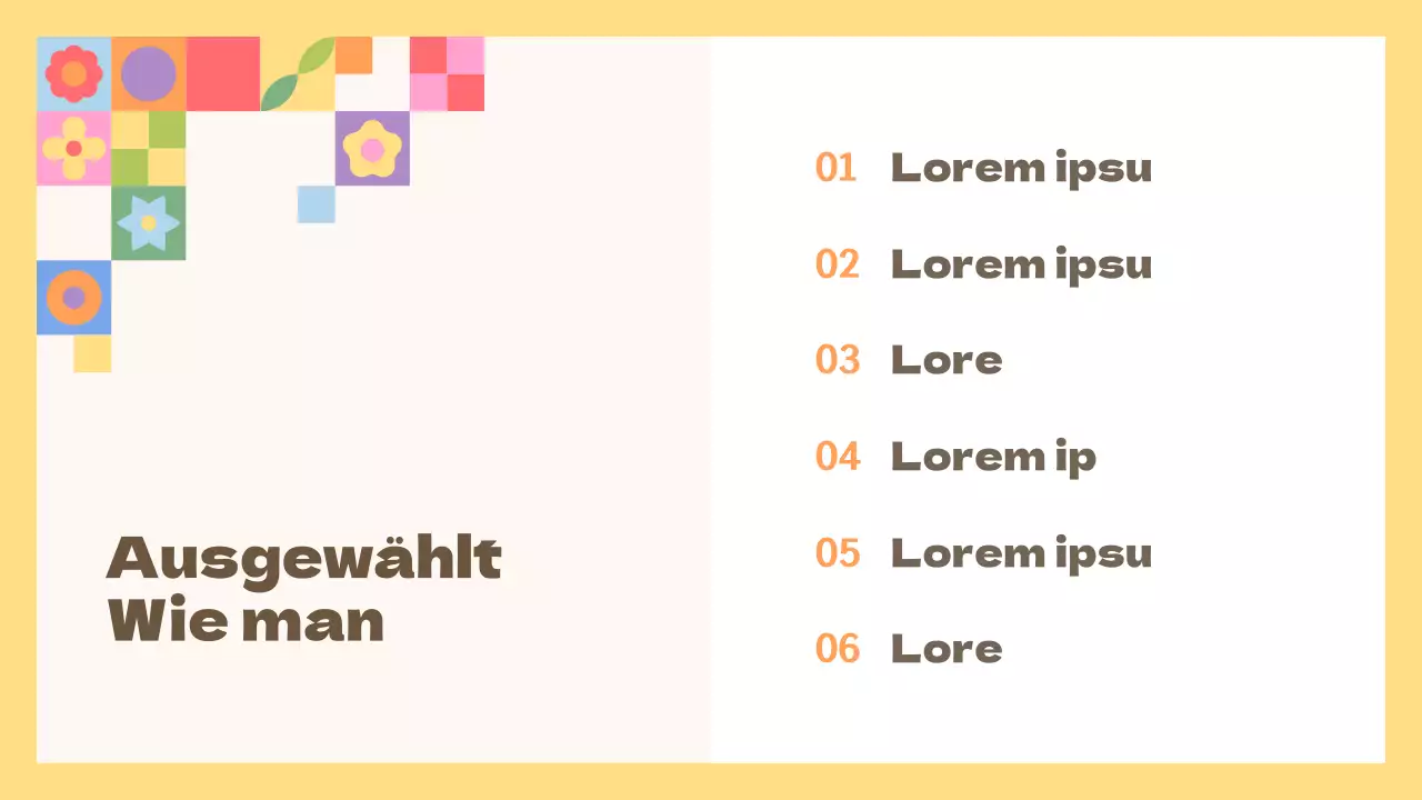 Gelber und oranger Führer für traditionelle kulturelle Erfahrungen