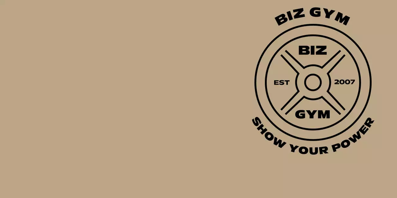 검정 심플 헬스장 로고