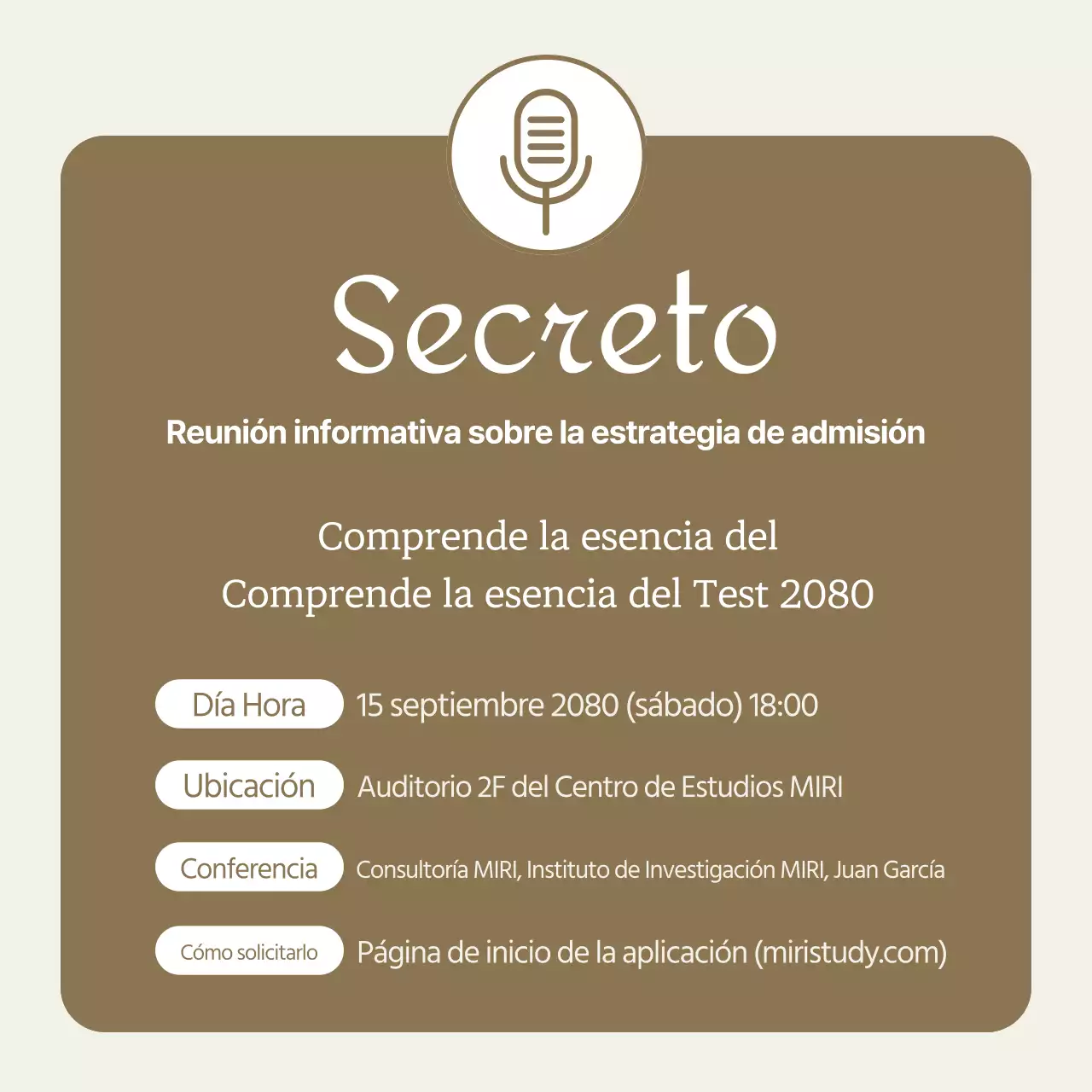 Promover una sesión informativa sobre la estrategia universitaria beige y sencilla