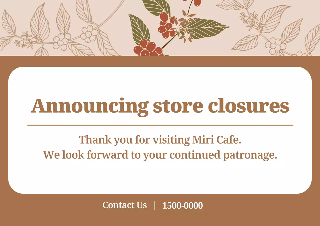 Brown Floral Store Notice Poster