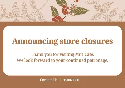 Brown Floral Store Notice Poster