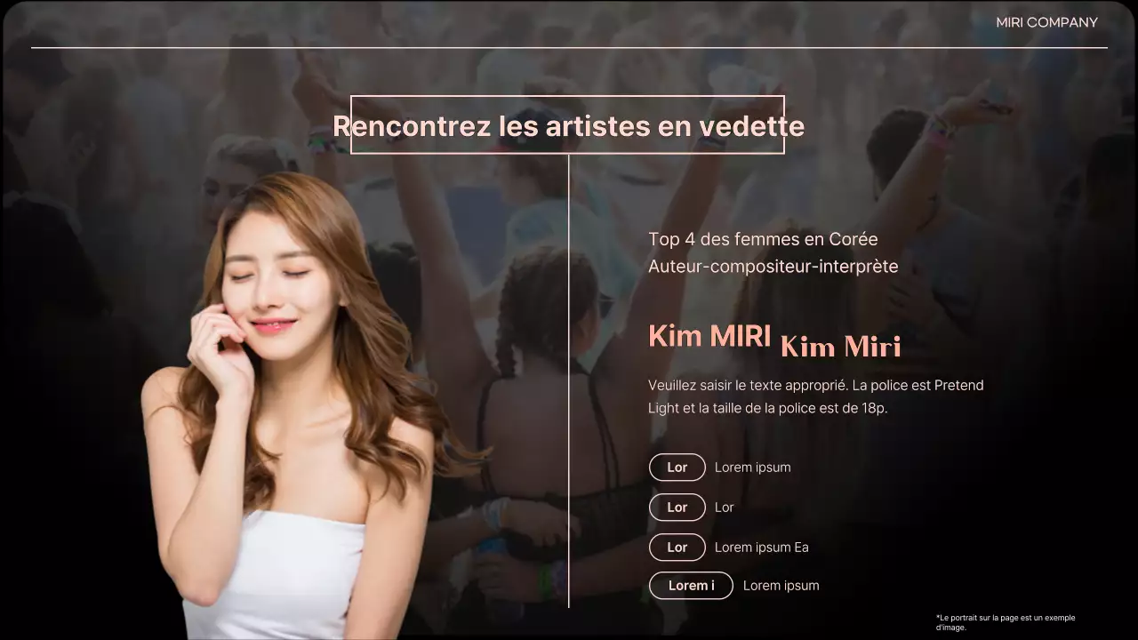Un pitch deck d'entreprise pour un événement orange et dans l'air du temps