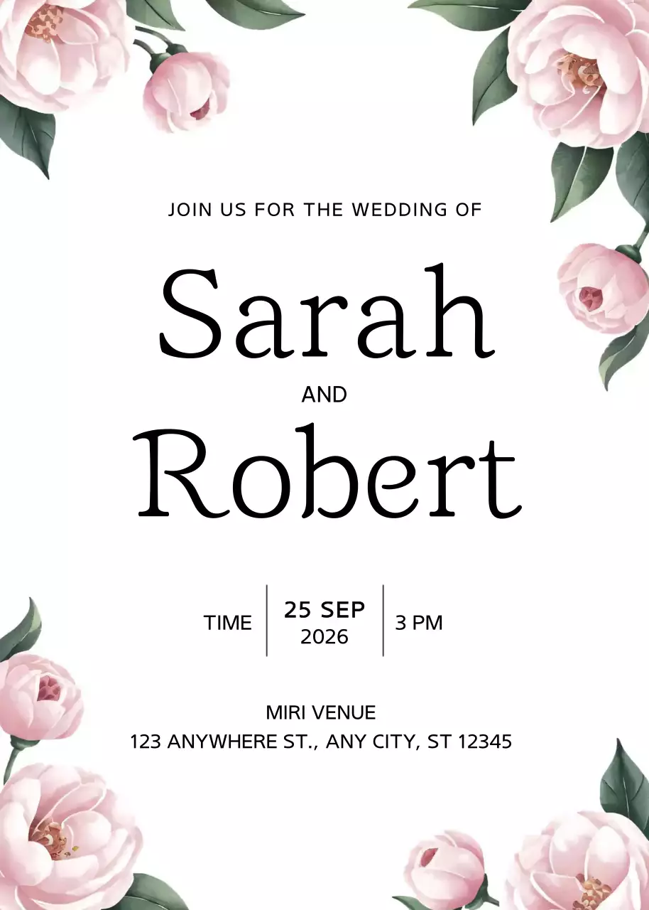 undangan pernikahan elegan berwarna putih