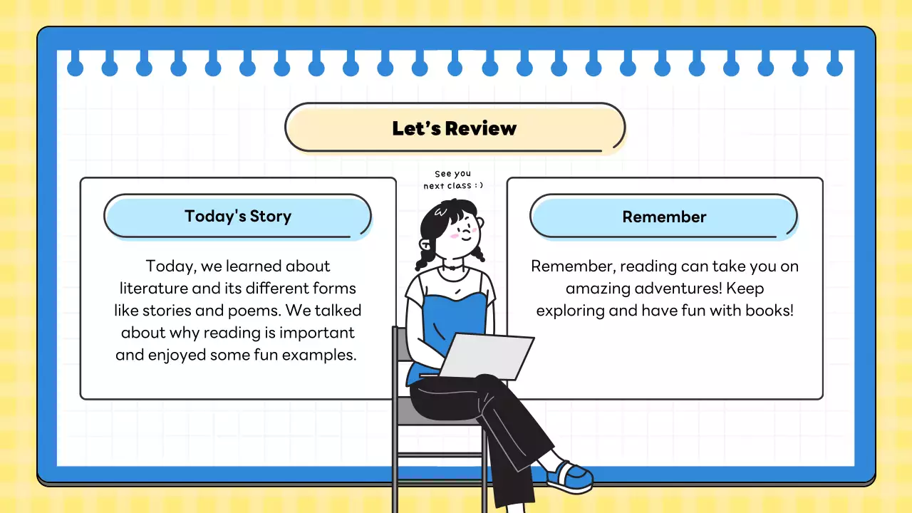 Blue Simple Literature Class Presentation