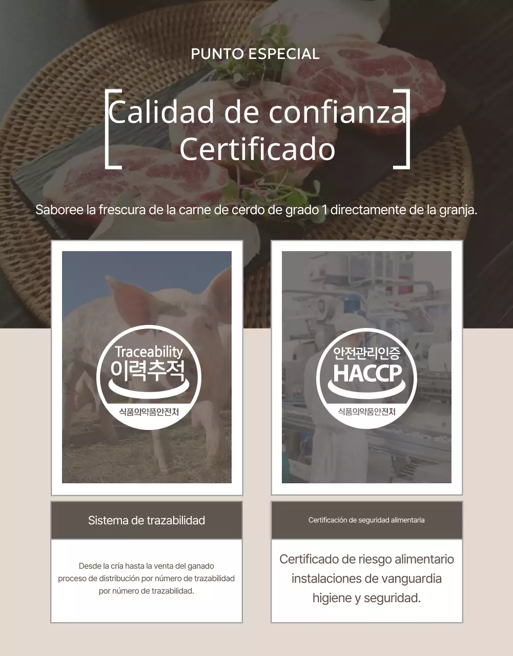 Beige y sencillo para promocionar los productos ganaderos