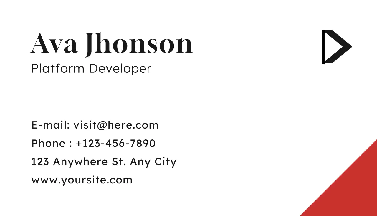 Red Modern Business Card