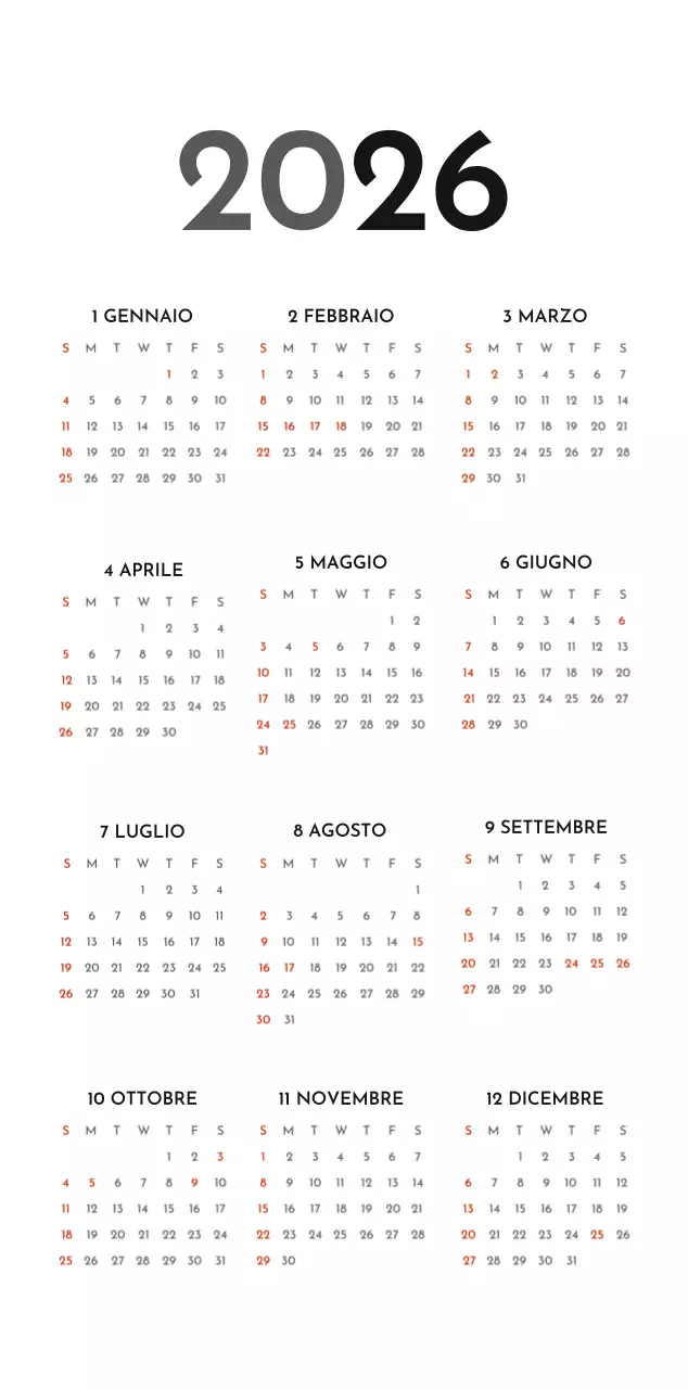 Un semplice calendario aziendale in grigio