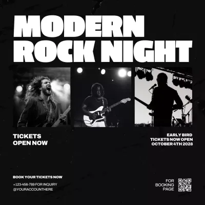 Black Modern Rock Event Promotion Social Media Post