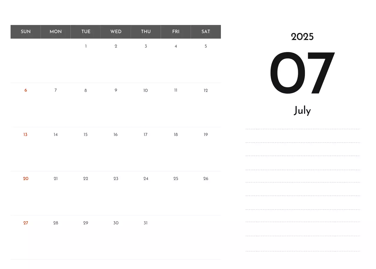 Kalender perusahaan sederhana berwarna abu-abu