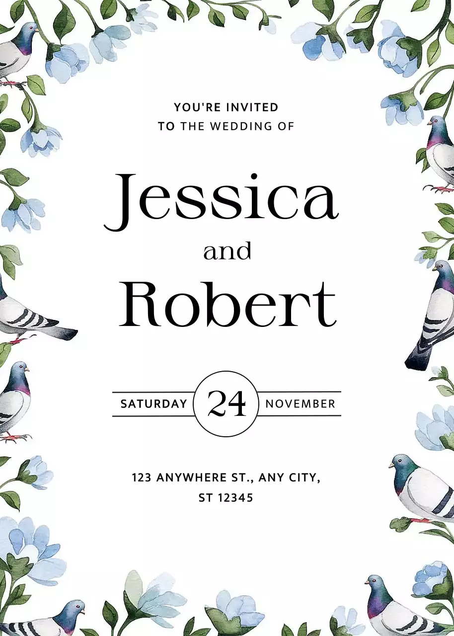 Thiệp cưới hoa trắng