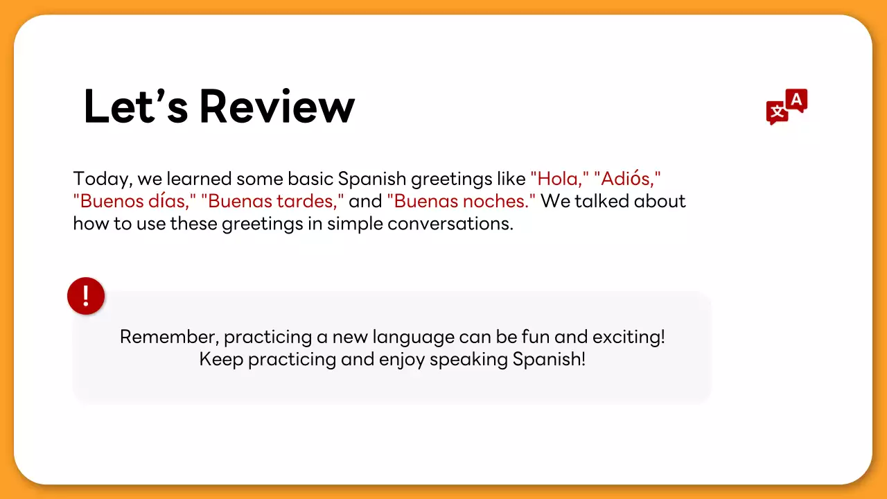 Orange Simple Language Course Presentation