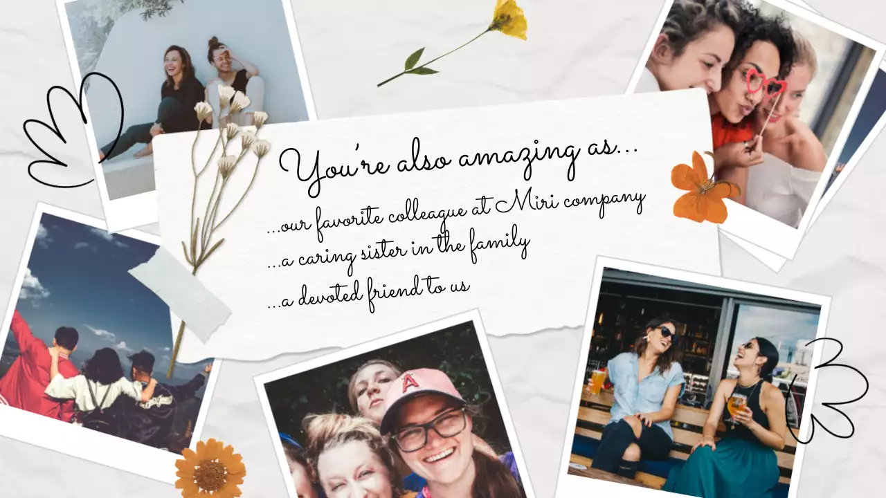 베이지 빈티지 생일 카드 프레젠테이션