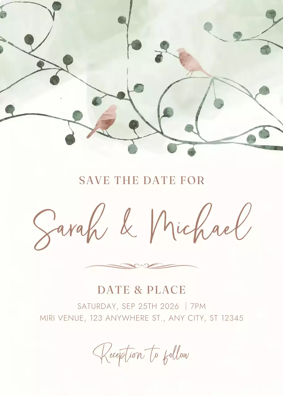 undangan pernikahan hijau yang elegan