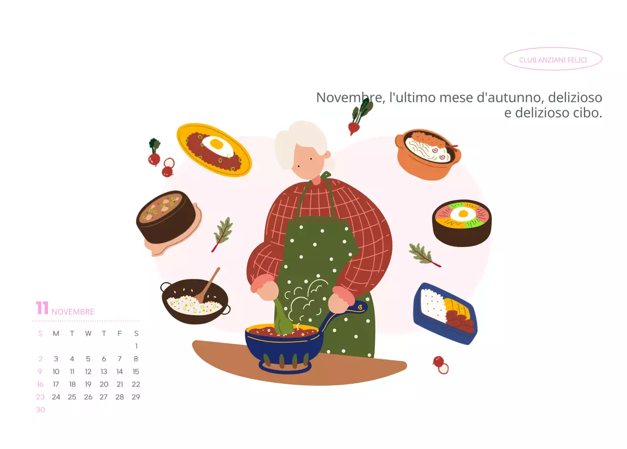 Calendario aziendale con simpatiche illustrazioni