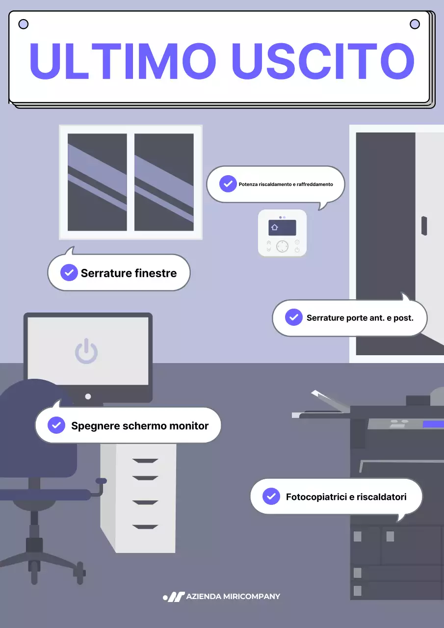 Istruzioni di sicurezza semplici e blu