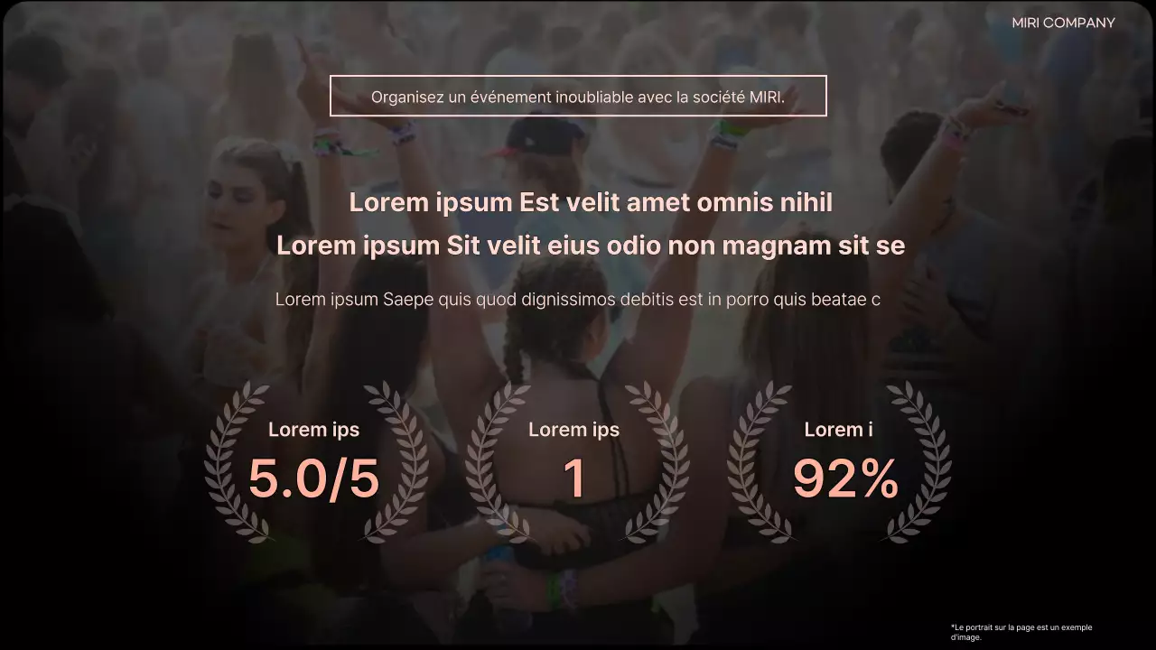 Un pitch deck d'entreprise pour un événement orange et dans l'air du temps