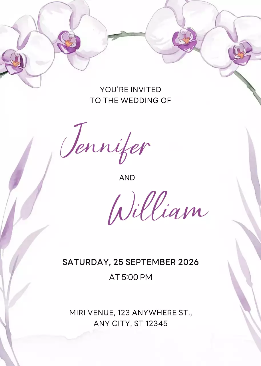 Thiệp cưới màu trắng thanh lịch