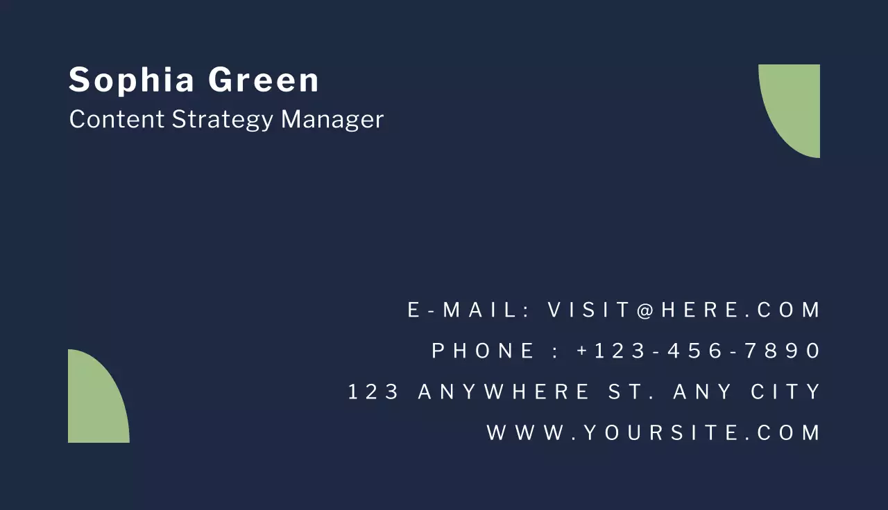 Navy Minimalist Business Card