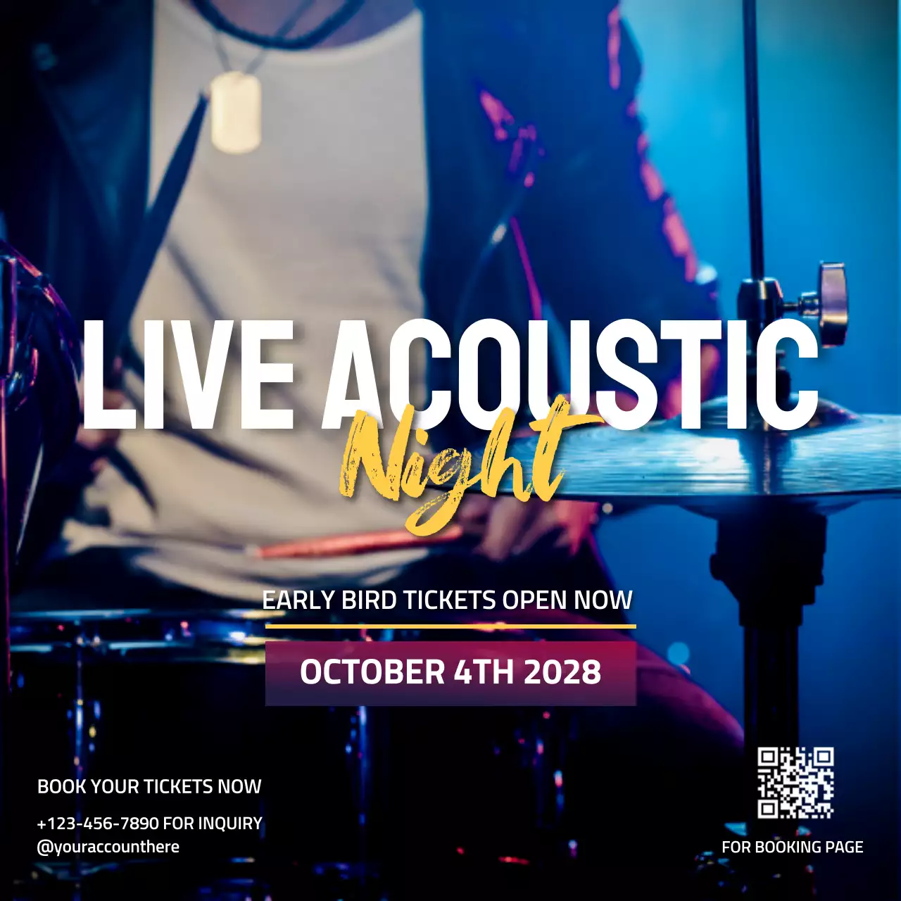 Blue Modern Music Event Social Media Post