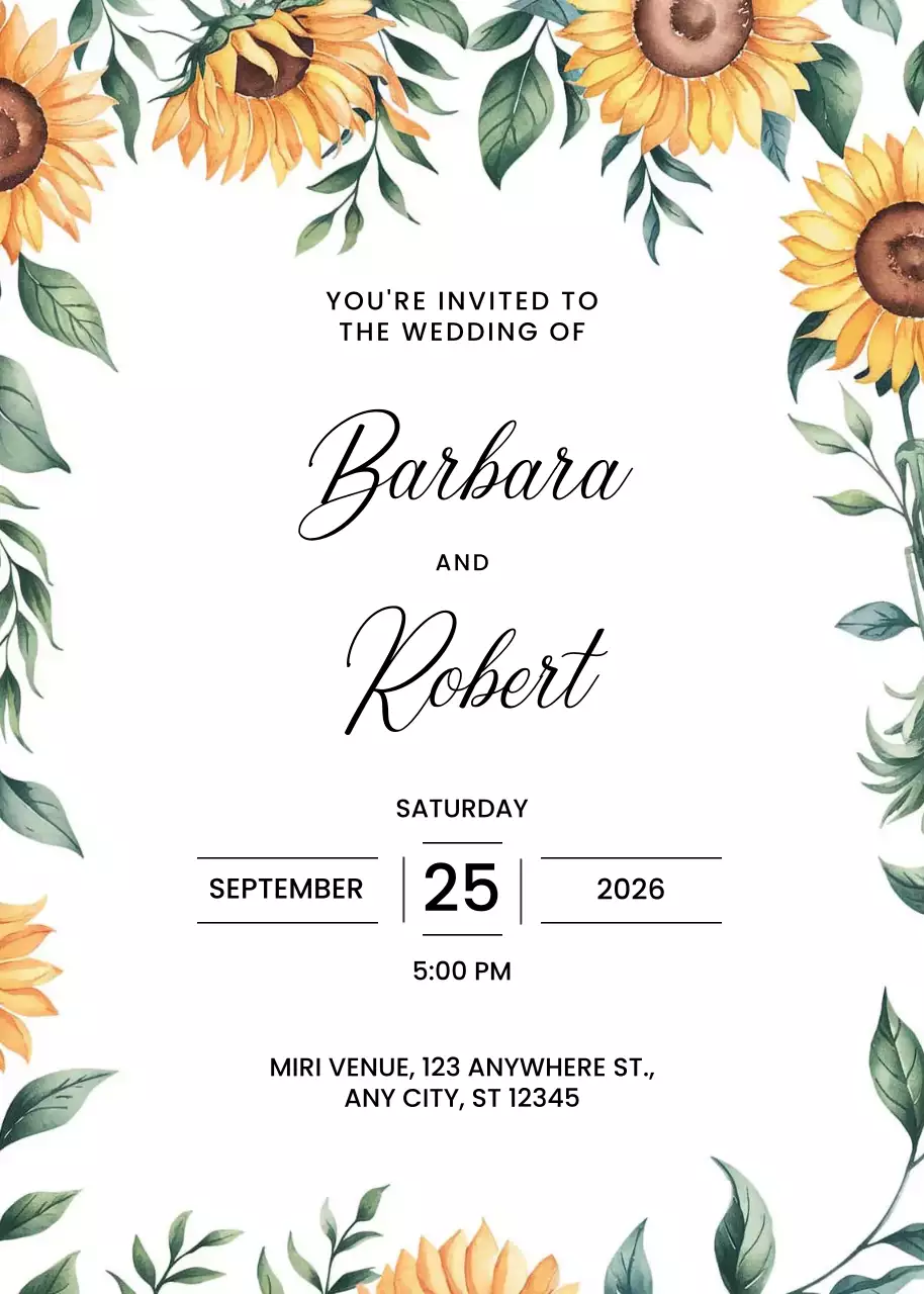 Undangan Pernikahan Bunga Kuning