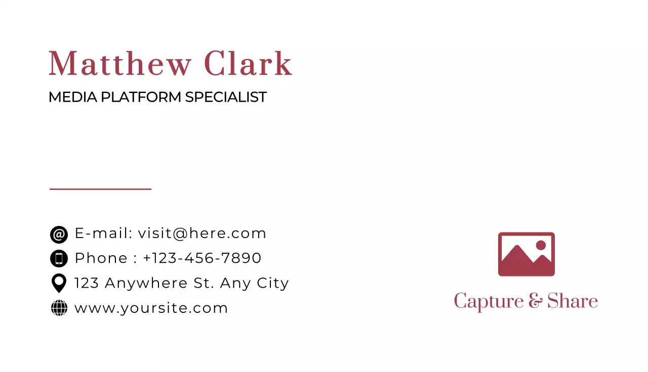 Maroon Professional Media Business Card