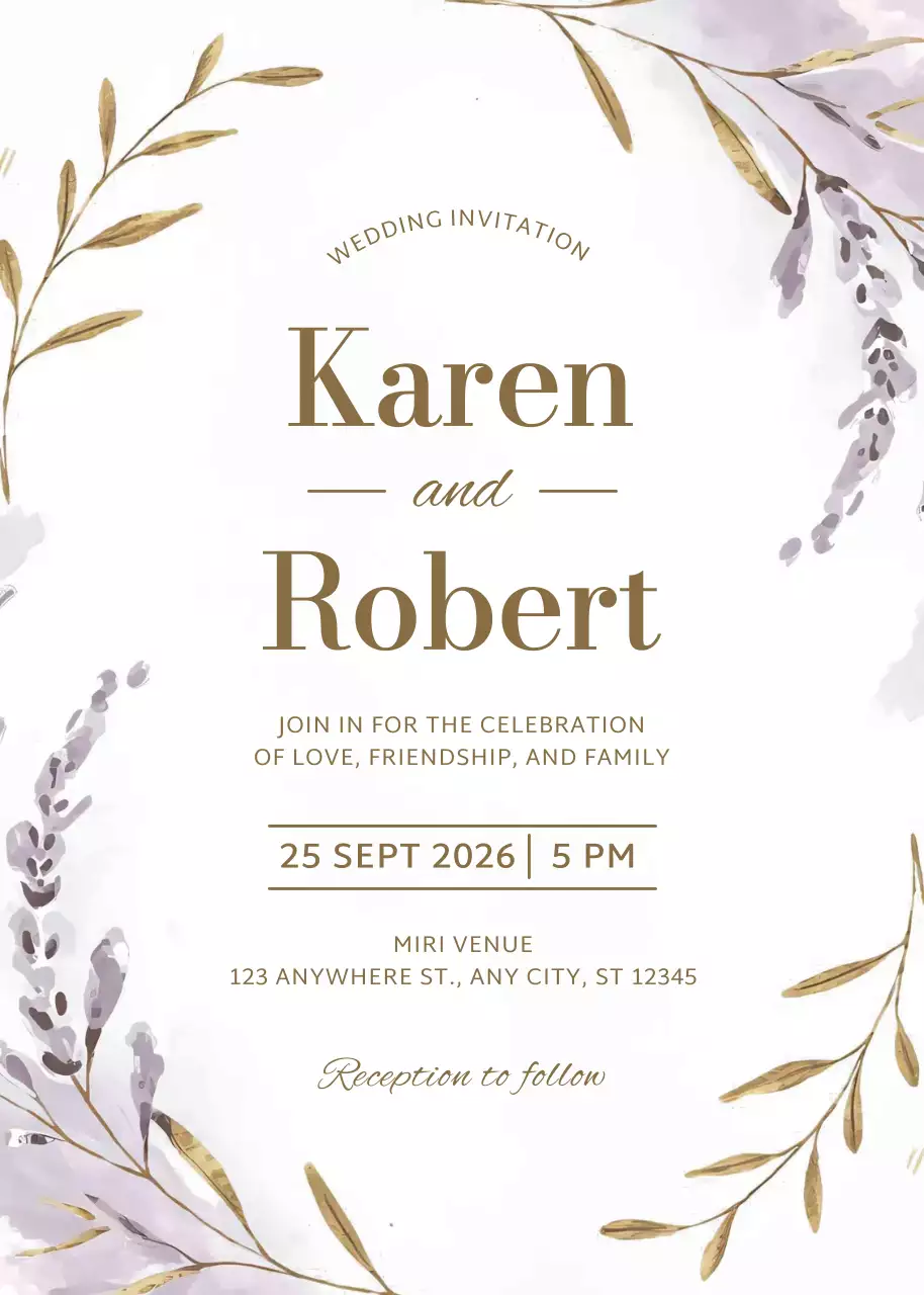 lời mời đám cưới thanh lịch màu be