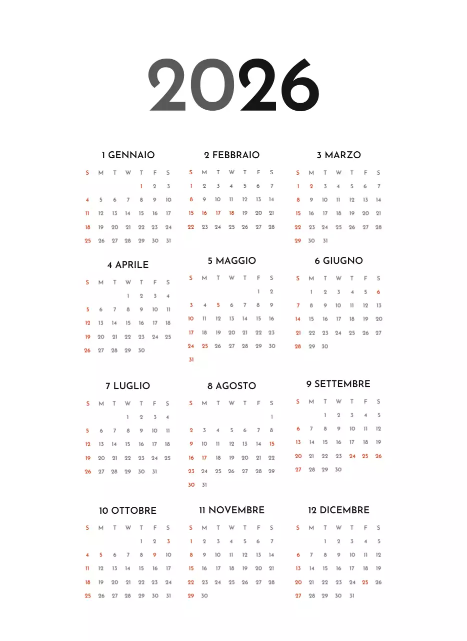 Un semplice calendario aziendale in grigio