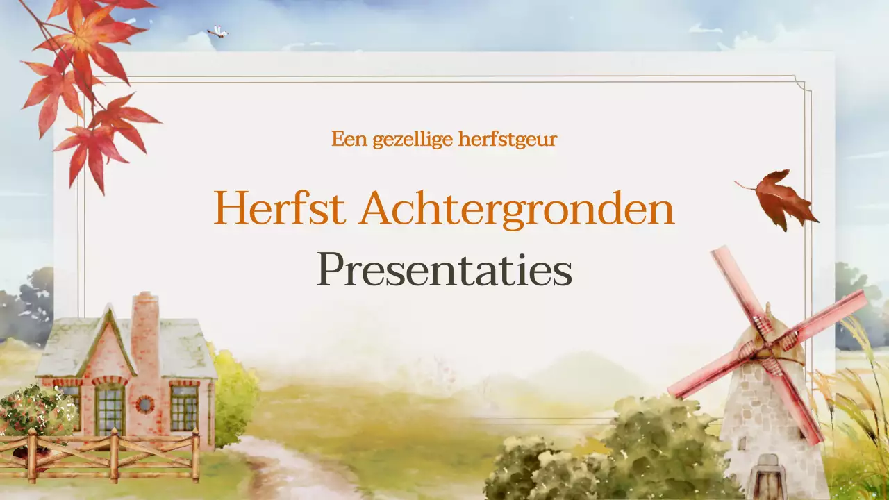 Merkintroductie met een oranje, natuurlijke herfstachtergrond