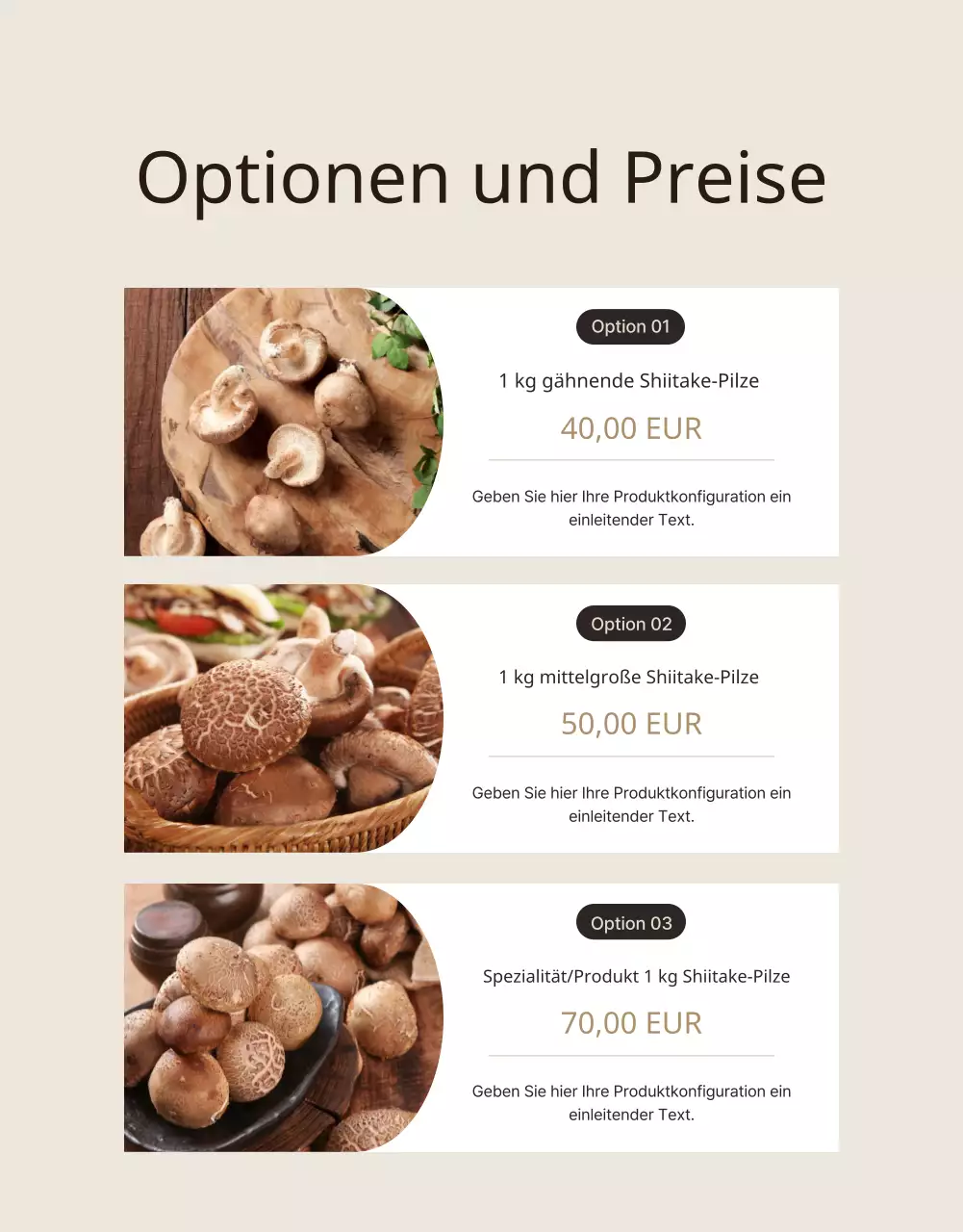 Braune, saubere Shiitake-Pilze anzeigen