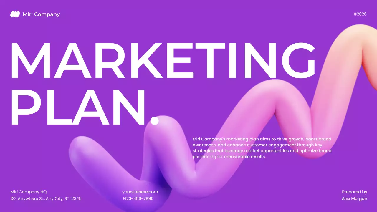 Purple Modern Marketing Plan Document Presentation