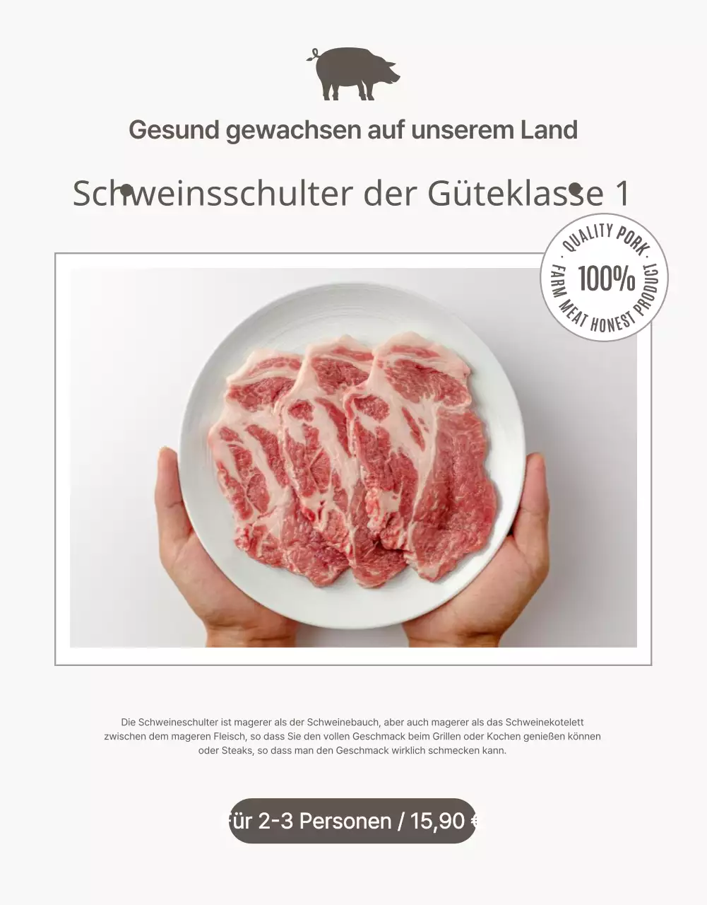 Beige und einfach zur Förderung tierischer Erzeugnisse