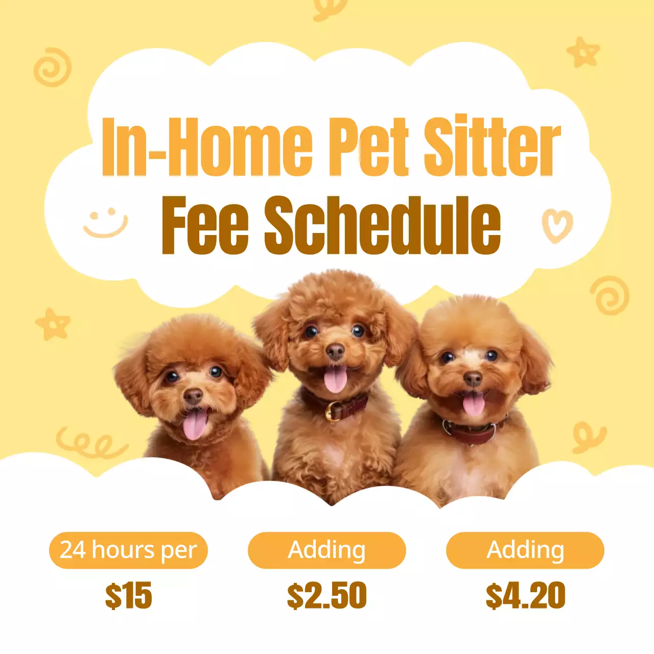 Yellow Simple Pet Information Social Media Post