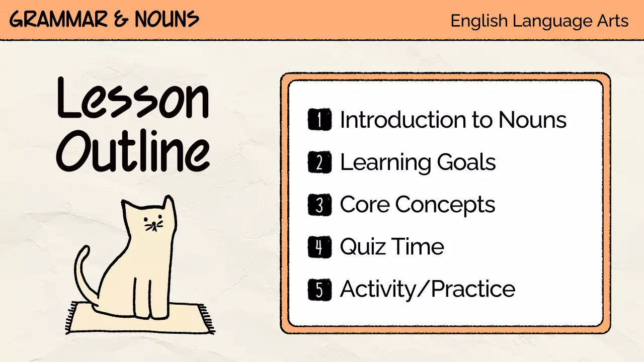 beige simple grammar class material