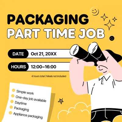 Yellow Simple Job Posting Social Media Post