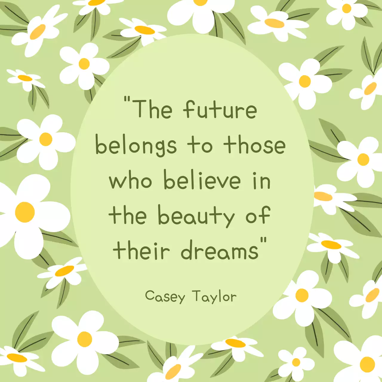 Green Floral Inspiration Card Social Media Post