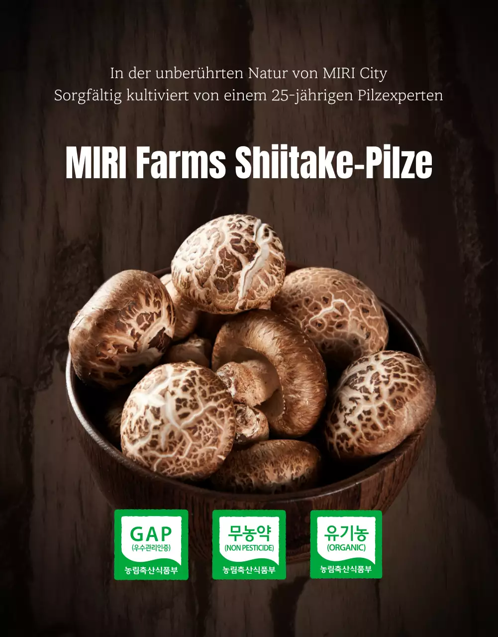 Braune, saubere Shiitake-Pilze anzeigen