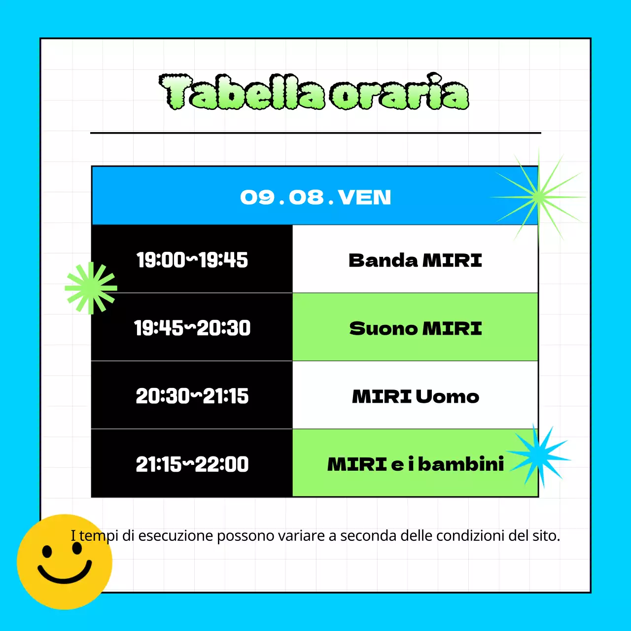 Promuovere concerti retrò di colore azzurro