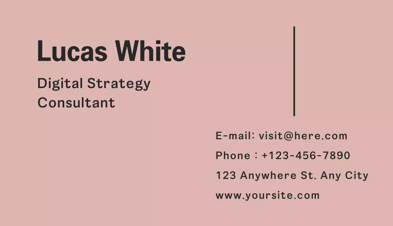 Pink Simple Business Card