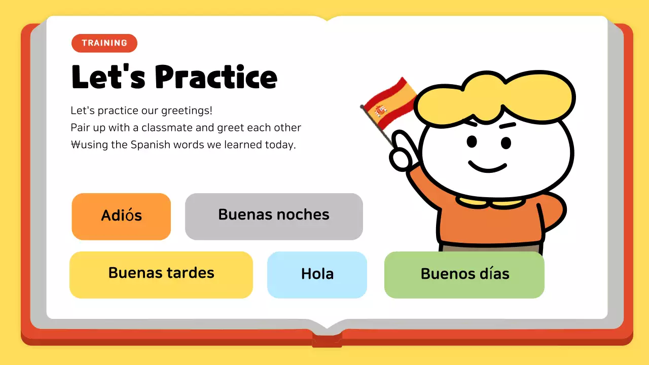 Yellow Simple Spanish Guide Presentation